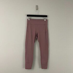 Lululemon In Movement Tight 25" Everlux Red Dust Leggings Size 10